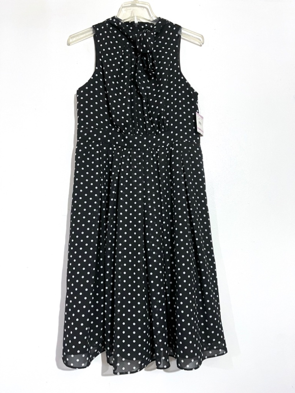 Kasper Polka Dot Tie Neck Dress - Picture 12 of 12